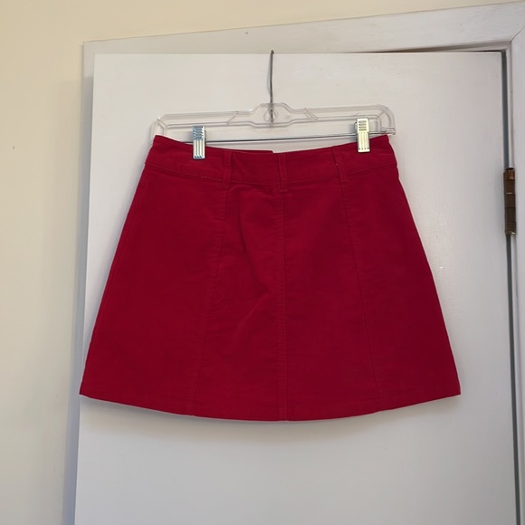 Red corduroy mini skirt - Picture 2 of 4